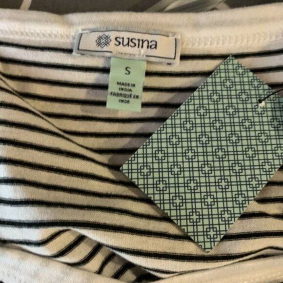 Susina striped short sleeve square neck tee - Picture 3 of 6